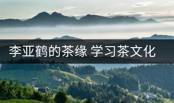 李亞鶴的茶緣 學(xué)習(xí)茶文化，了解茶文化，品味茶文化