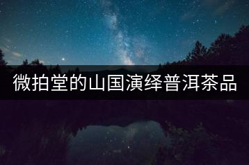 微拍堂的山國演繹普洱茶品質如何？
