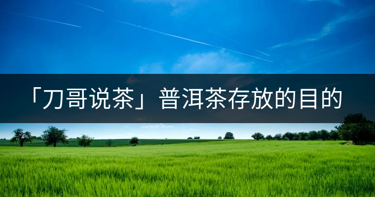 「刀哥說(shuō)茶」普洱茶存放的目的，是為了轉(zhuǎn)化它的苦澀生青