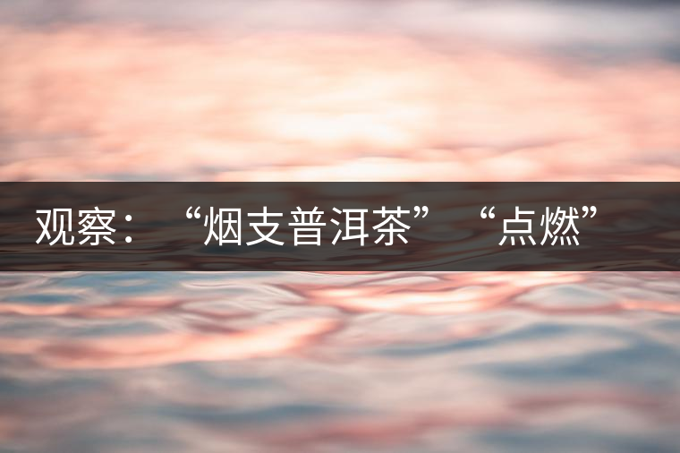 觀察:“煙支普洱茶”“點燃”爭議 觀察:“煙支普洱茶”“點燃”爭議