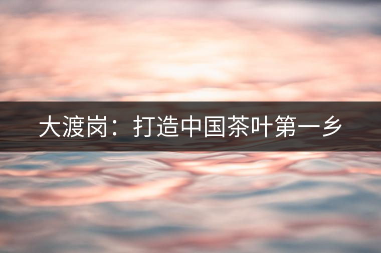 大渡崗:打造中國茶葉第一鄉(xiāng) 大渡崗:打造中國茶葉第一鄉(xiāng)