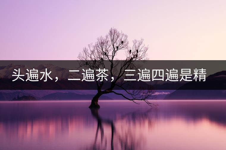 頭遍水，二遍茶，三遍四遍是精華