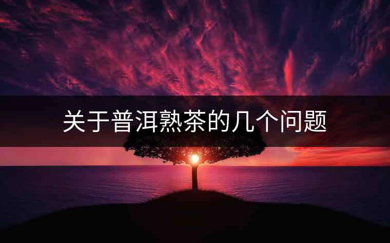 關(guān)于普洱熟茶的幾個問題