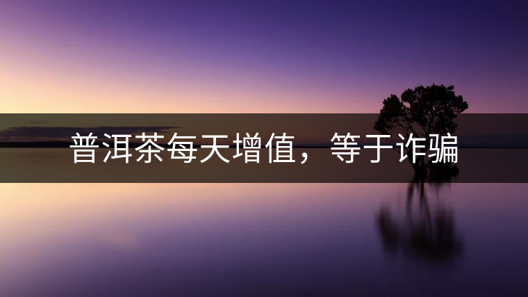 普洱茶每天增值，等于詐騙
