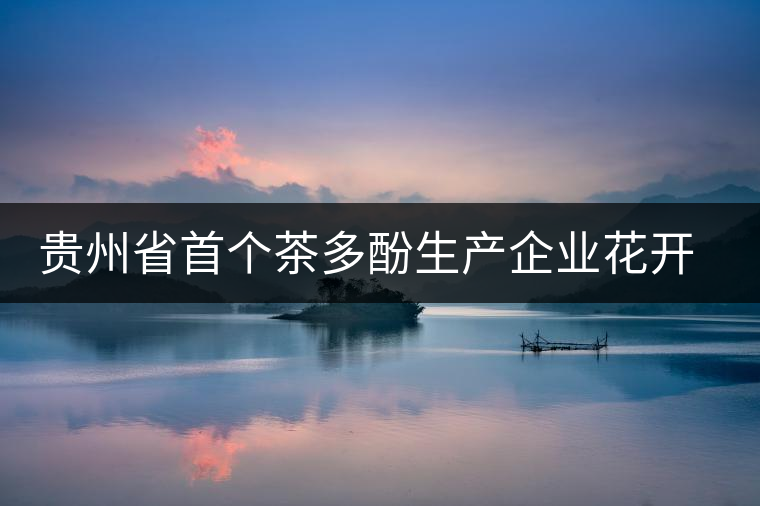 貴州省首個(gè)茶多酚生產(chǎn)企業(yè)花開湄潭 貴州省首個(gè)茶多酚生產(chǎn)企業(yè)花開湄潭