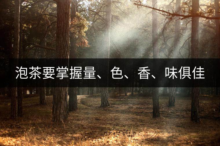 泡茶要掌握量、色、香、味俱佳