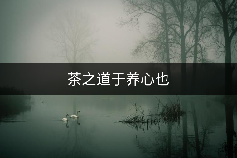 茶之道于養(yǎng)心也 茶之道于養(yǎng)心也