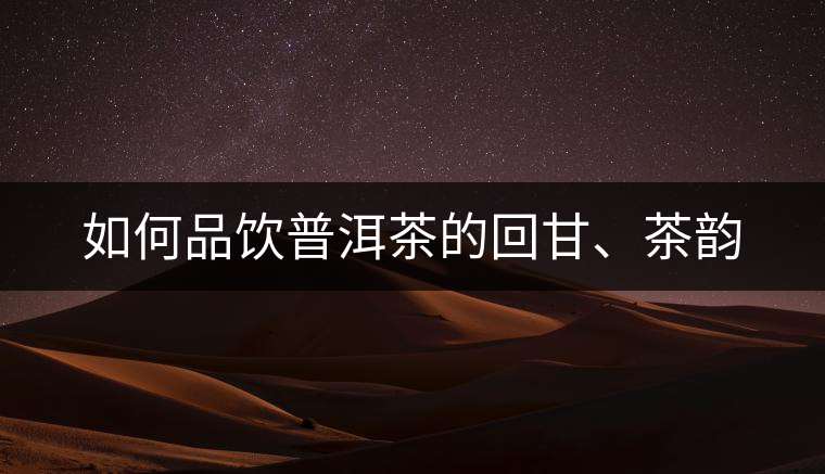 如何品飲普洱茶的回甘、茶韻