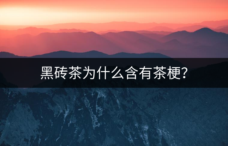 黑磚茶為什么含有茶梗？