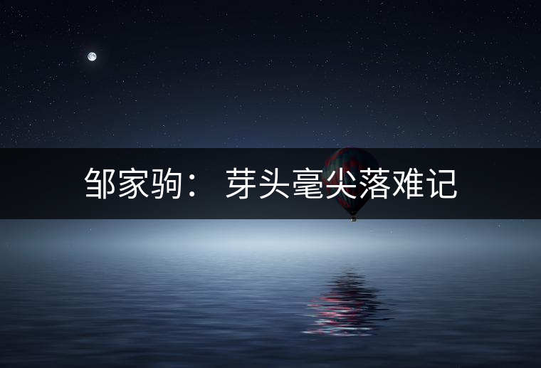 鄒家駒: 芽頭毫尖落難記 鄒家駒: 芽頭毫尖落難記