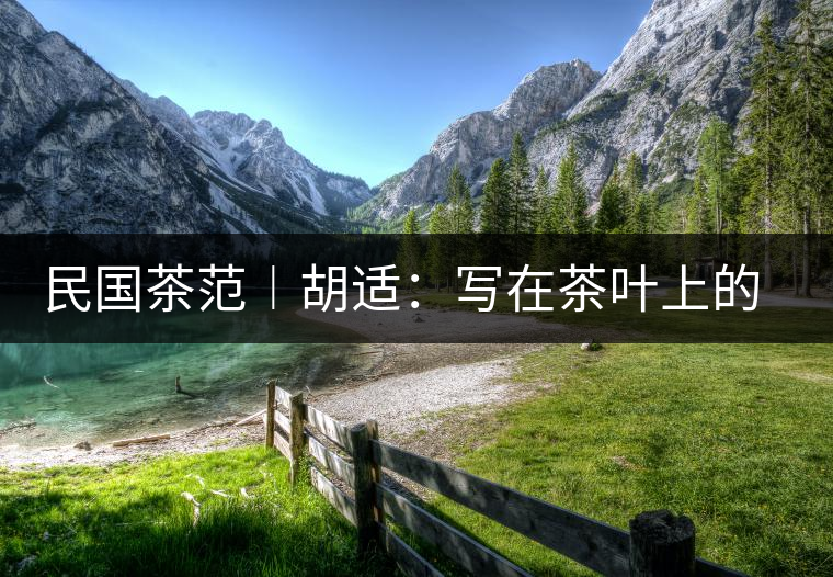 民國(guó)茶范︱胡適:寫在茶葉上的家書 民國(guó)茶范︱胡適:寫在茶葉上的家書