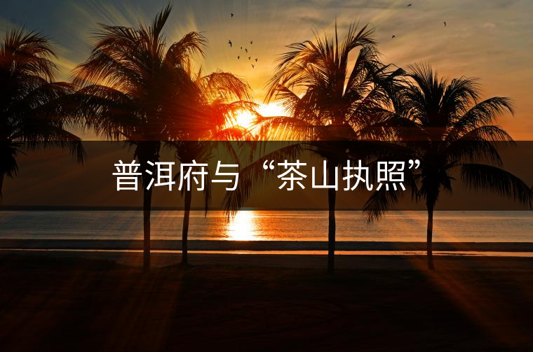普洱府與“茶山執(zhí)照” 普洱府與“茶山執(zhí)照”