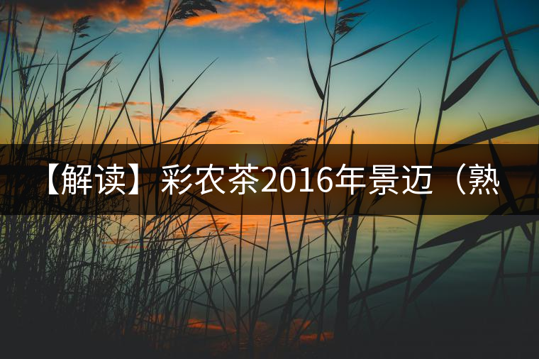 【解讀】彩農(nóng)茶2016年景邁(熟) 【解讀】彩農(nóng)茶2016年景邁(熟)