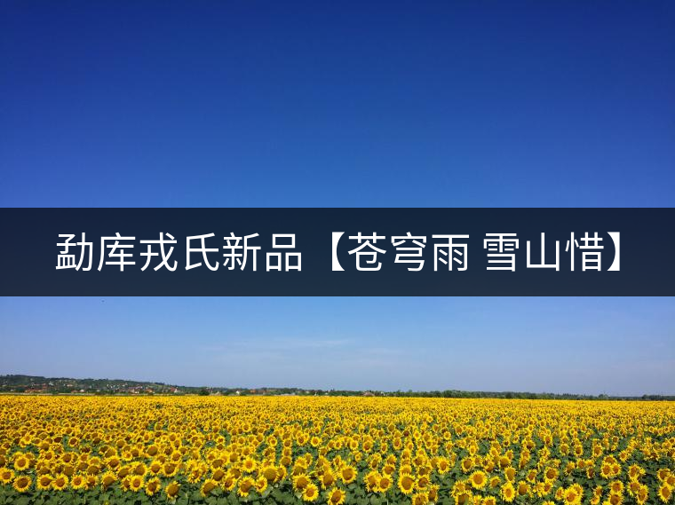 勐庫戎氏新品【蒼穹雨 雪山惜】