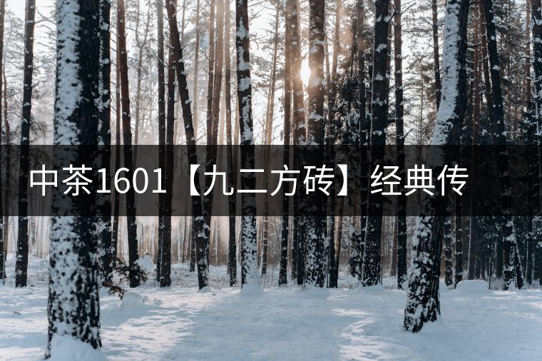 中茶1601【九二方磚】經(jīng)典傳承，巔峰即現(xiàn)