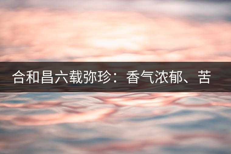 合和昌六載彌珍：香氣濃郁、苦澀均衡