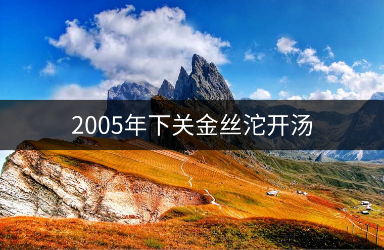 2005年下關(guān)金絲沱開湯 2005年下關(guān)金絲沱開湯