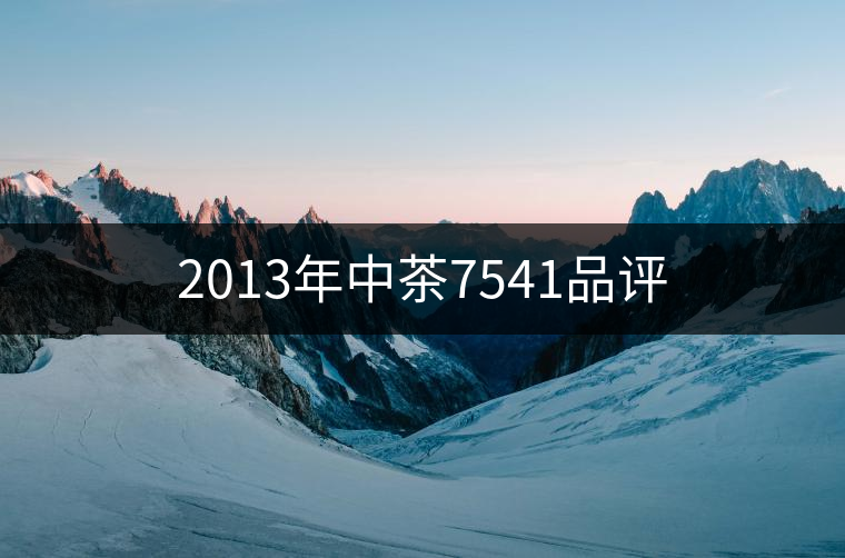 2013年中茶7541品評 2013年中茶7541品評