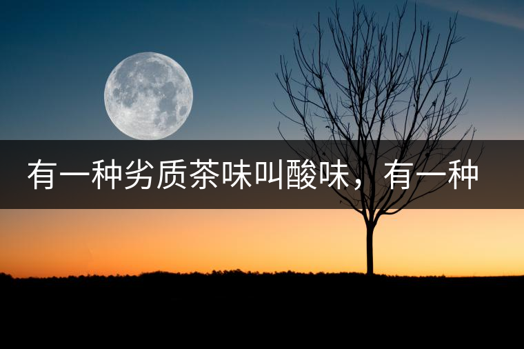 有一種劣質(zhì)茶味叫酸味，有一種優(yōu)質(zhì)茶味也叫酸味