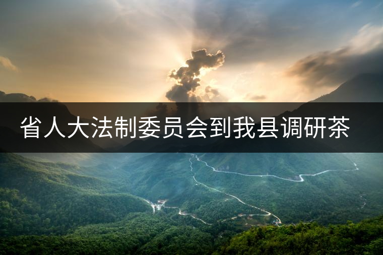 省人大法制委員會(huì)到我縣調(diào)研茶產(chǎn)業(yè)發(fā)展情況 省人大法制委員會(huì)到我縣調(diào)研茶產(chǎn)業(yè)發(fā)展情況