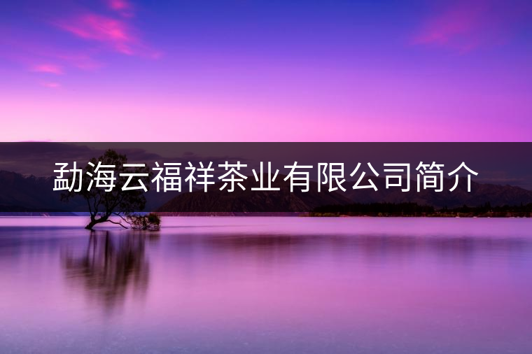 勐海云福祥茶業(yè)有限公司簡(jiǎn)介 勐海云福祥茶業(yè)有限公司簡(jiǎn)介
