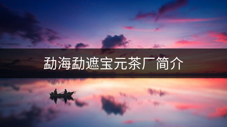 勐海勐遮寶元茶廠簡介 勐海勐遮寶元茶廠簡介