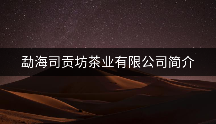 勐海司貢坊茶業(yè)有限公司簡(jiǎn)介 勐海司貢坊茶業(yè)有限公司簡(jiǎn)介