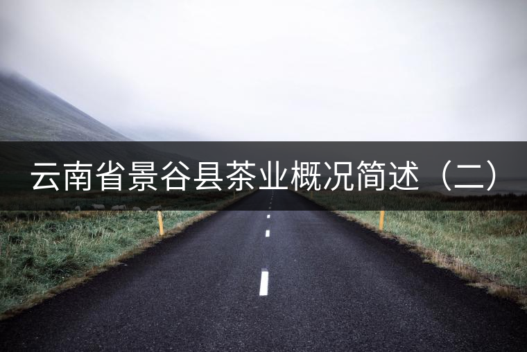 云南省景谷縣茶業(yè)概況簡述(二) 云南省景谷縣茶業(yè)概況簡述(二)