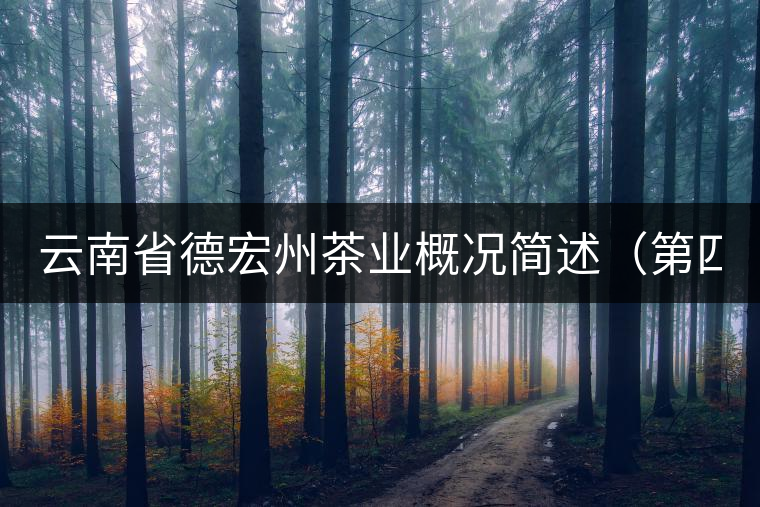 云南省德宏州茶業(yè)概況簡(jiǎn)述（第四章）