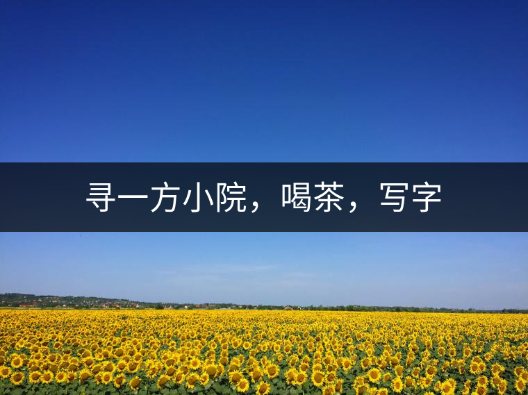尋一方小院，喝茶，寫字