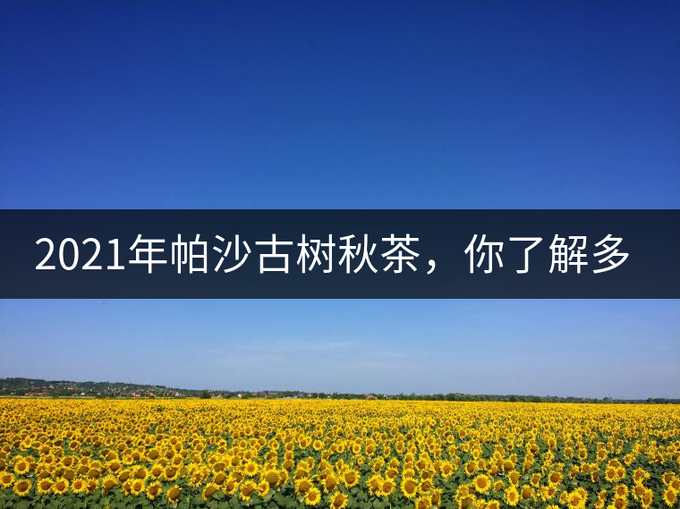 2021年帕沙古樹秋茶，你了解多少？