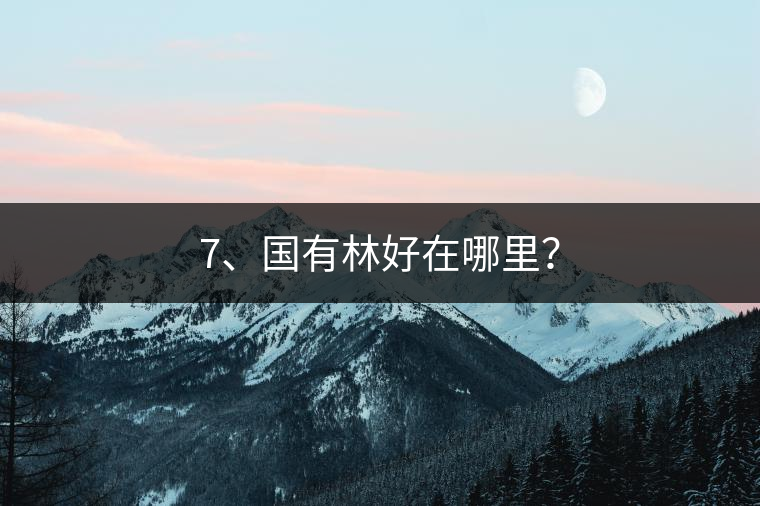 7、國有林好在哪里？