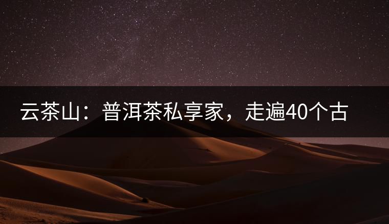 云茶山：普洱茶私享家，走遍40個(gè)古寨，24小時(shí)提供專家評(píng)分與產(chǎn)地茶農(nóng)一手報(bào)價(jià)
